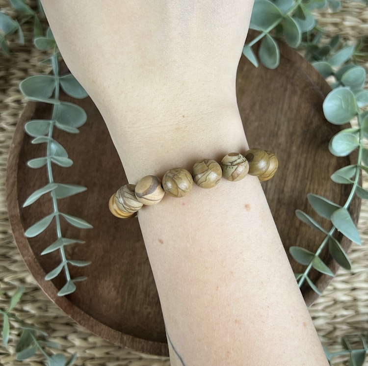 Stenarmband av Träjaspis (12 mm)