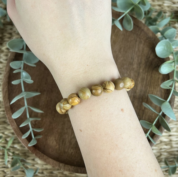 Stenarmband av Träjaspis (10 mm)