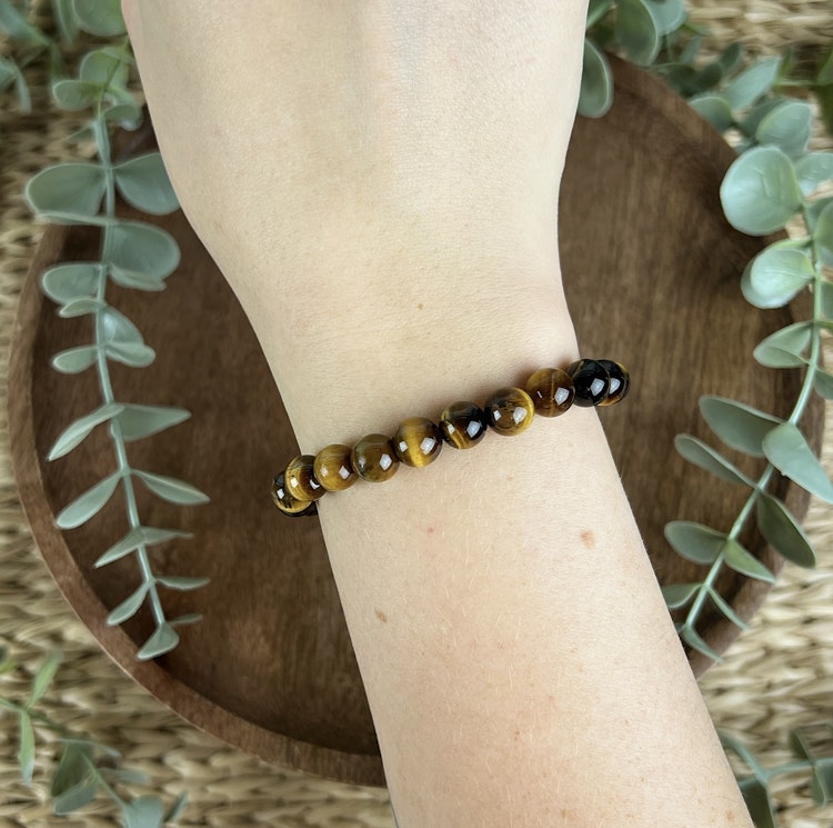 Stenarmband av Tigeröga (8 mm)