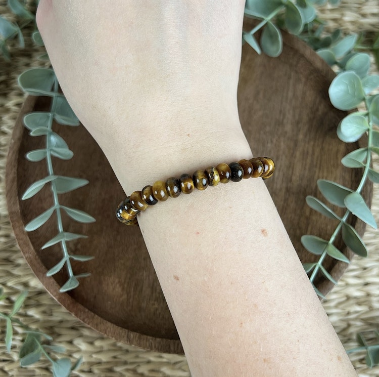 Stenarmband av Tigeröga (rondell-pärlor)