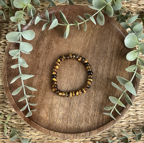 Stenarmband av Tigeröga (rondell-pärlor)
