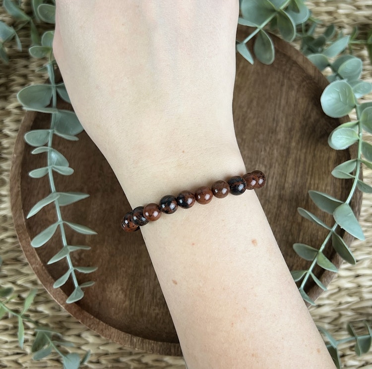 Stenarmband av Mahogny Obsidian (8 mm)