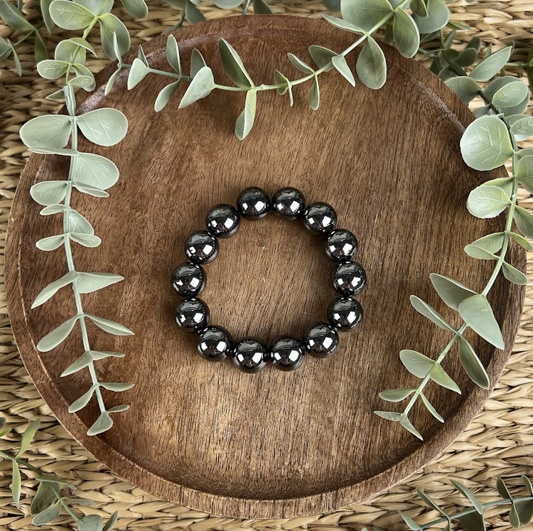 Stenarmband av Hematit (14 mm)