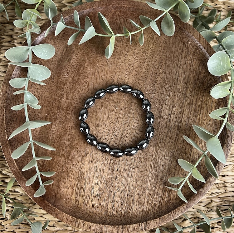 Stenarmband av Hematit (oval)