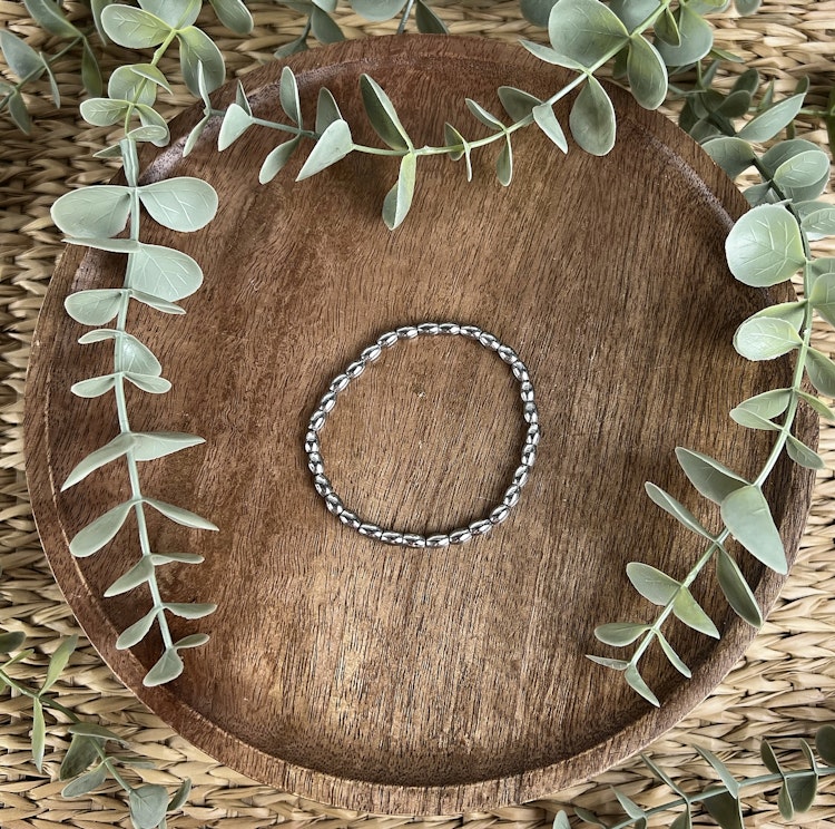 Stenarmband av pläterad Hematit (oval)