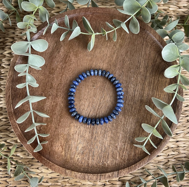 Stenarmband av Dumortierit (rondeller)