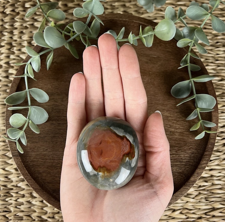 Polykromjaspis meditationssten (handsten) C