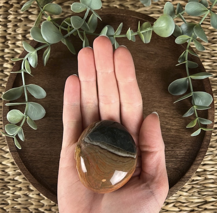 Polykromjaspis meditationssten (handsten) G