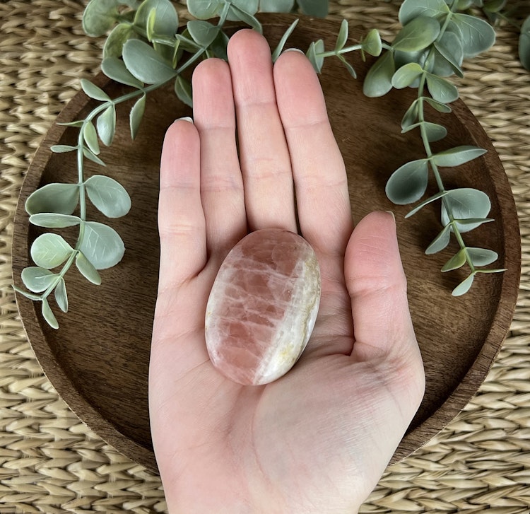 Rosenkalcit meditationssten/handsten C