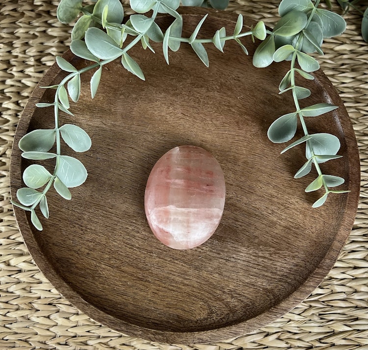 Rosenkalcit meditationssten/handsten H