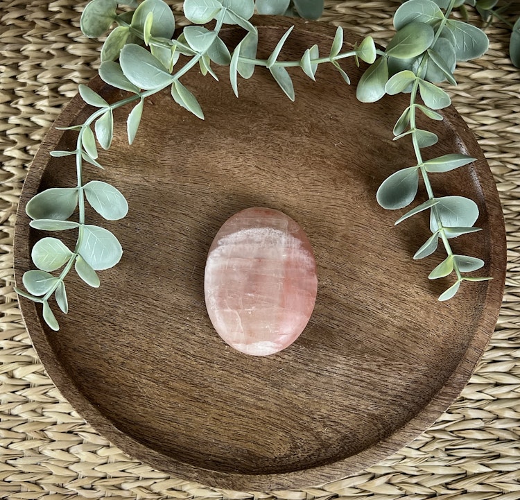 Rosenkalcit meditationssten/handsten H