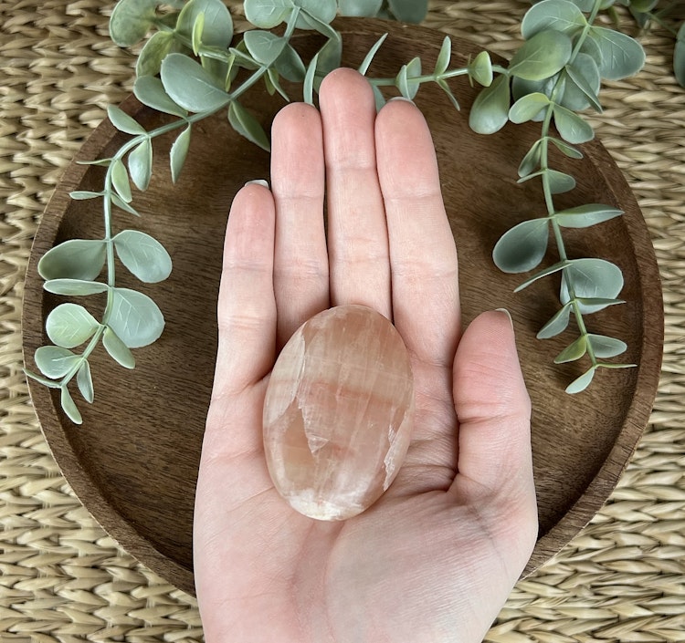 Rosenkalcit meditationssten/handsten K