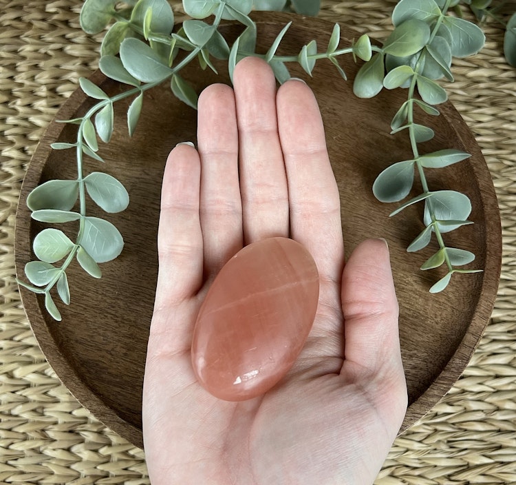 Rosenkalcit meditationssten/handsten M