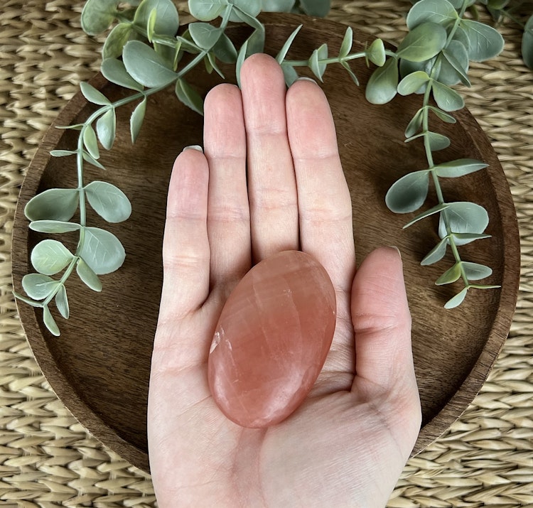 Rosenkalcit meditationssten/handsten M