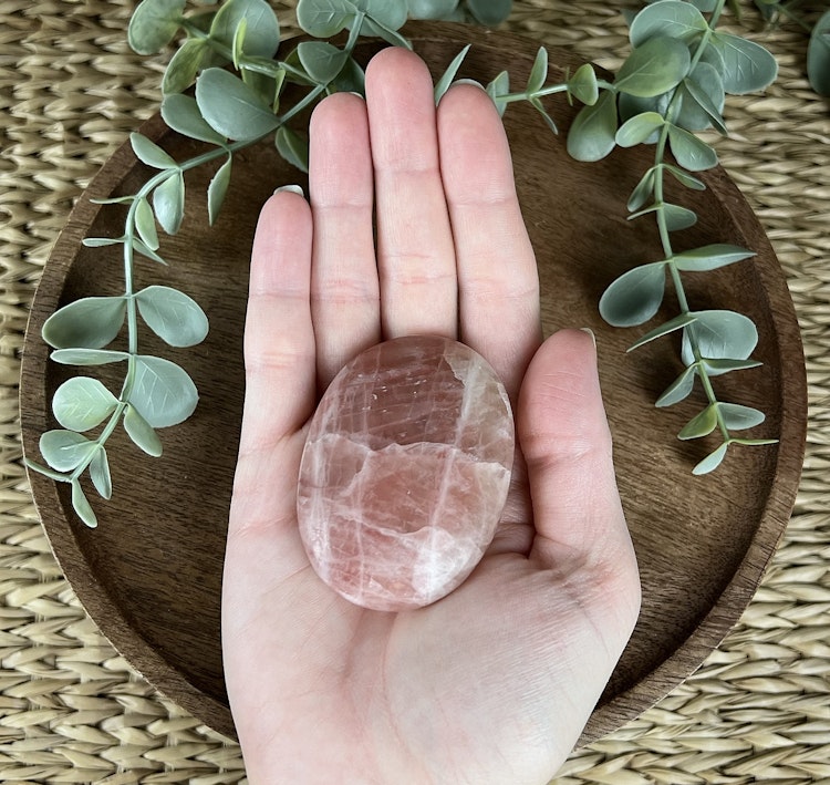 Rosenkalcit meditationssten/handsten Q