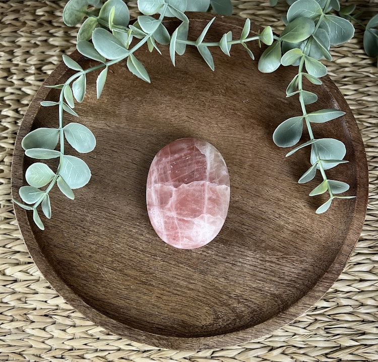 Rosenkalcit meditationssten/handsten Q