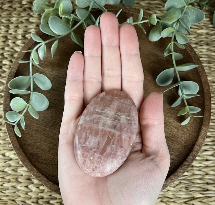 Rosenkalcit meditationssten/handsten T