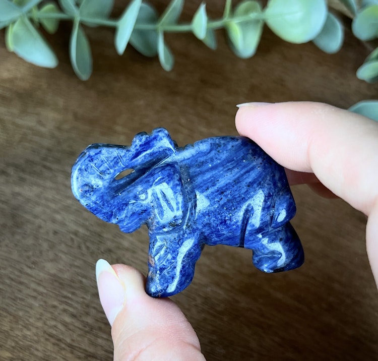 Sodalit Elefant carving B