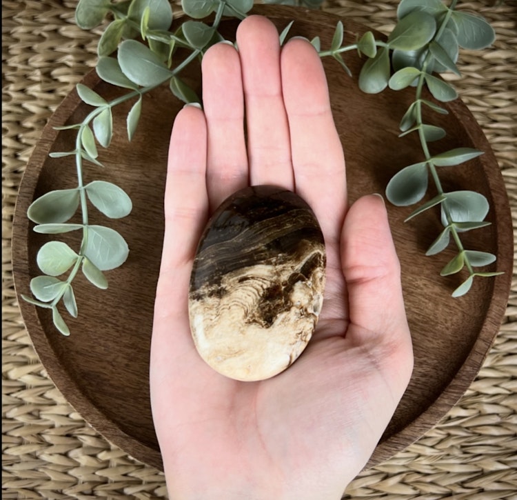 Chokladkalcit meditationssten (handsten) B