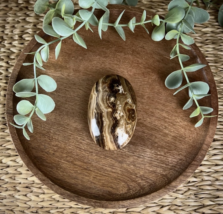 Chokladkalcit meditationssten (handsten) D
