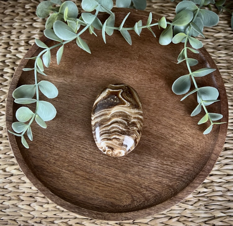 Chokladkalcit meditationssten (handsten) F
