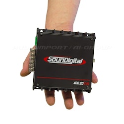 Sounddigital SD400.2D EVO-II - 02 Ohms, bridged power @ 2 ohm, 14.4V: 1x 522 W RMS