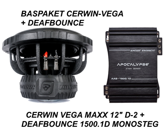 Baspaket med CW Maxx 12" D2 + Deafbounce 1500.1