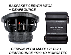 Baspaket med CW Maxx 12" D2 + Deafbounce 1500.1