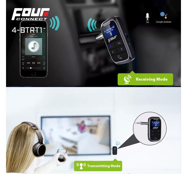 FOUR 2-IN-1 Bluetooth Transmitter & Receiver Wireless Audio Adapter