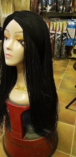Braided wig color 1B mix blue