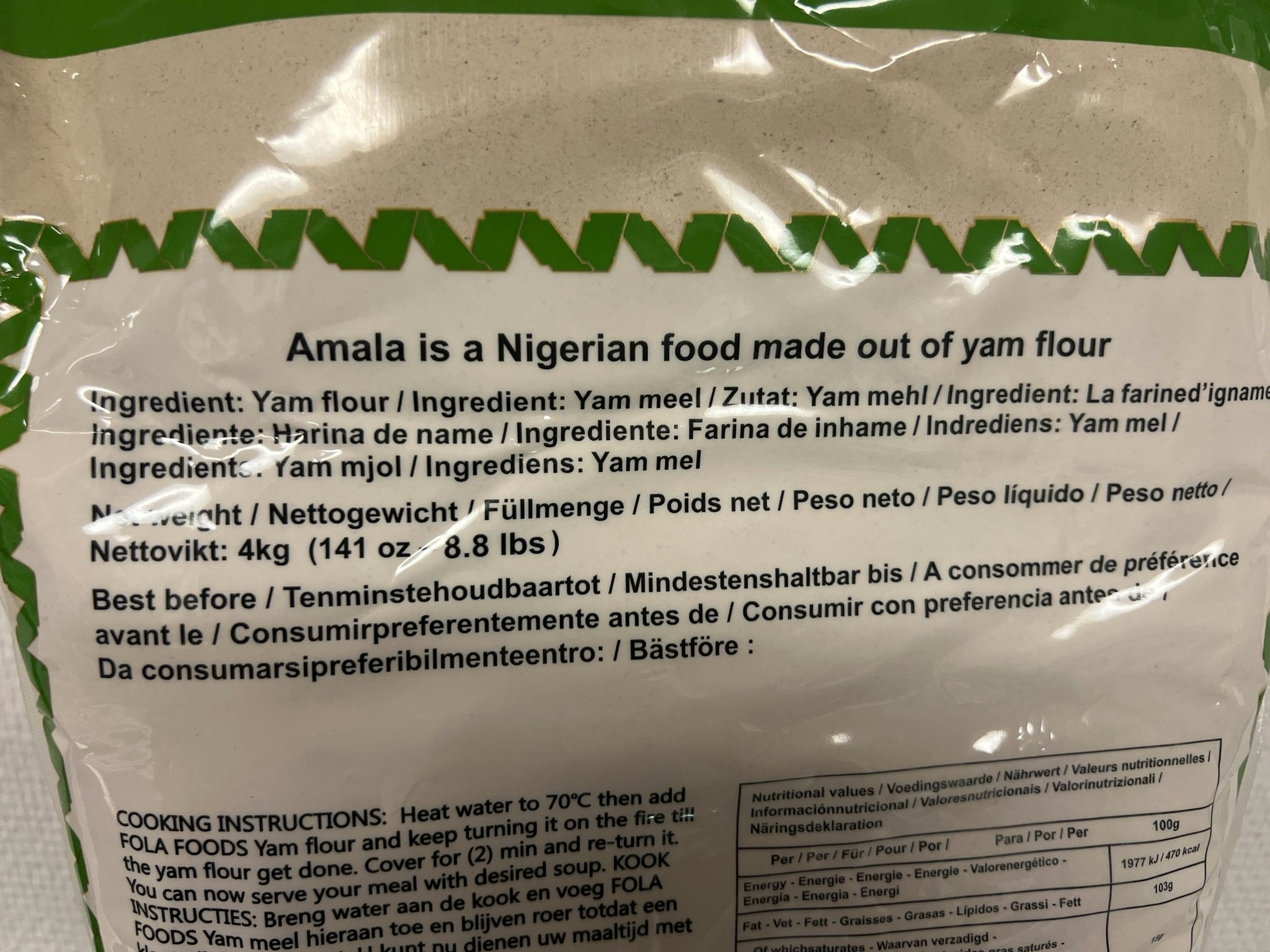 FOLA FOODS yam FLOUR 4kg
