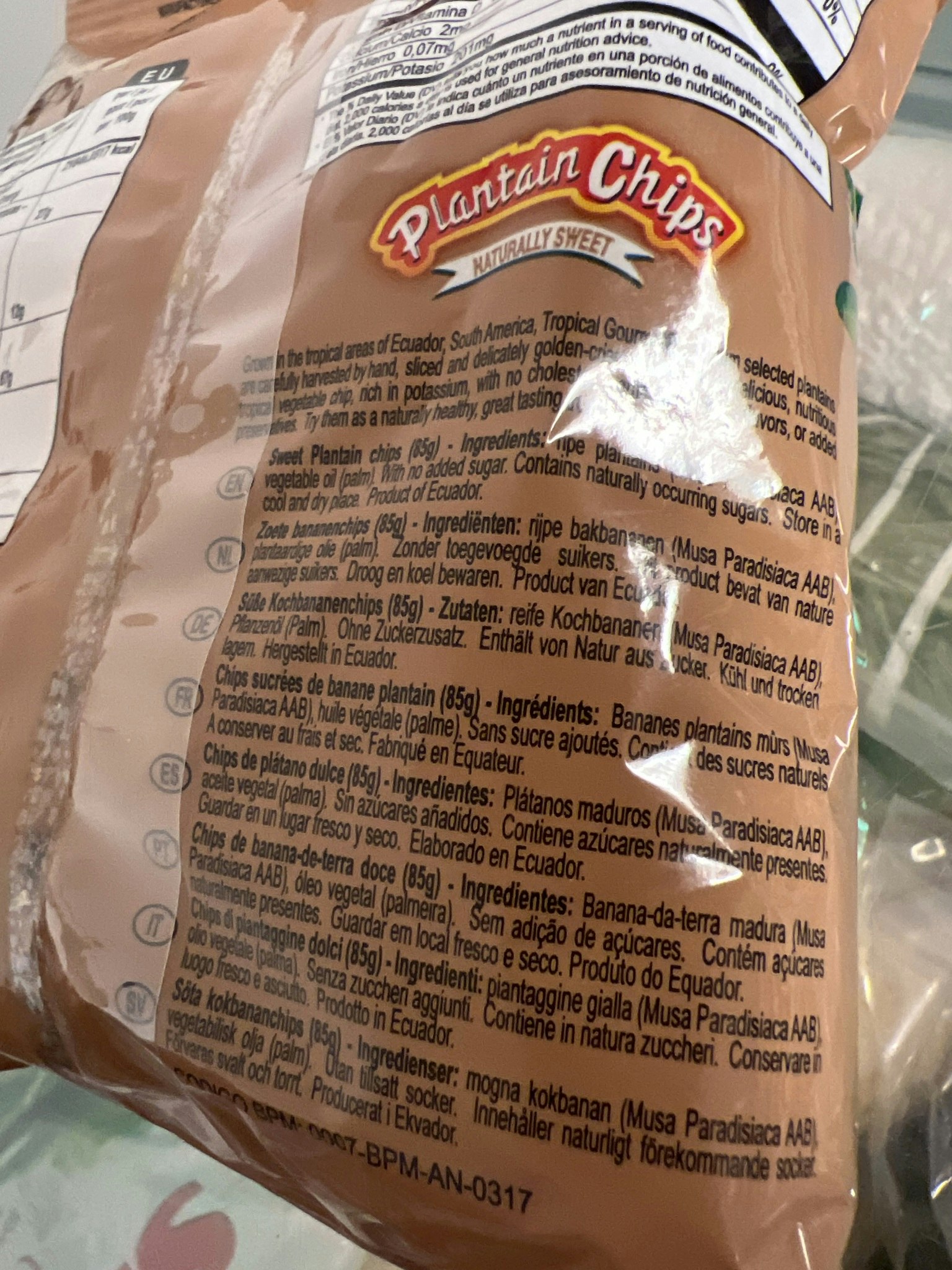 SWEET PLANTAIN CHIPS 85 gr