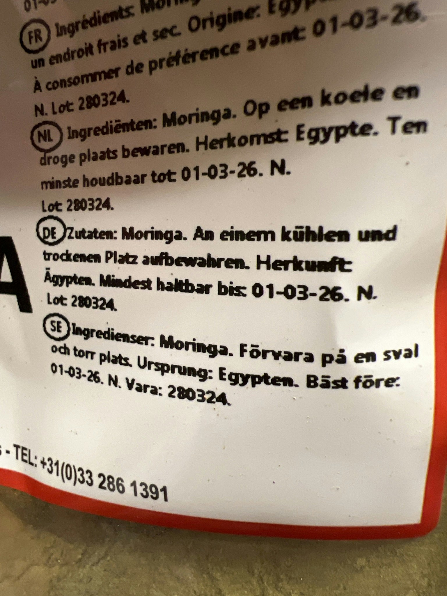 Moringa pulver