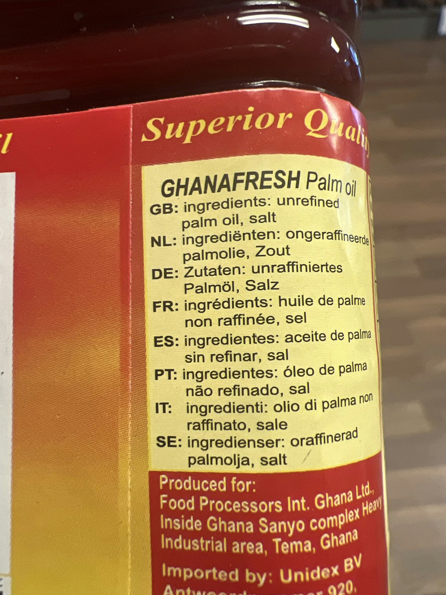 Ghana fresh palm oil 500ml