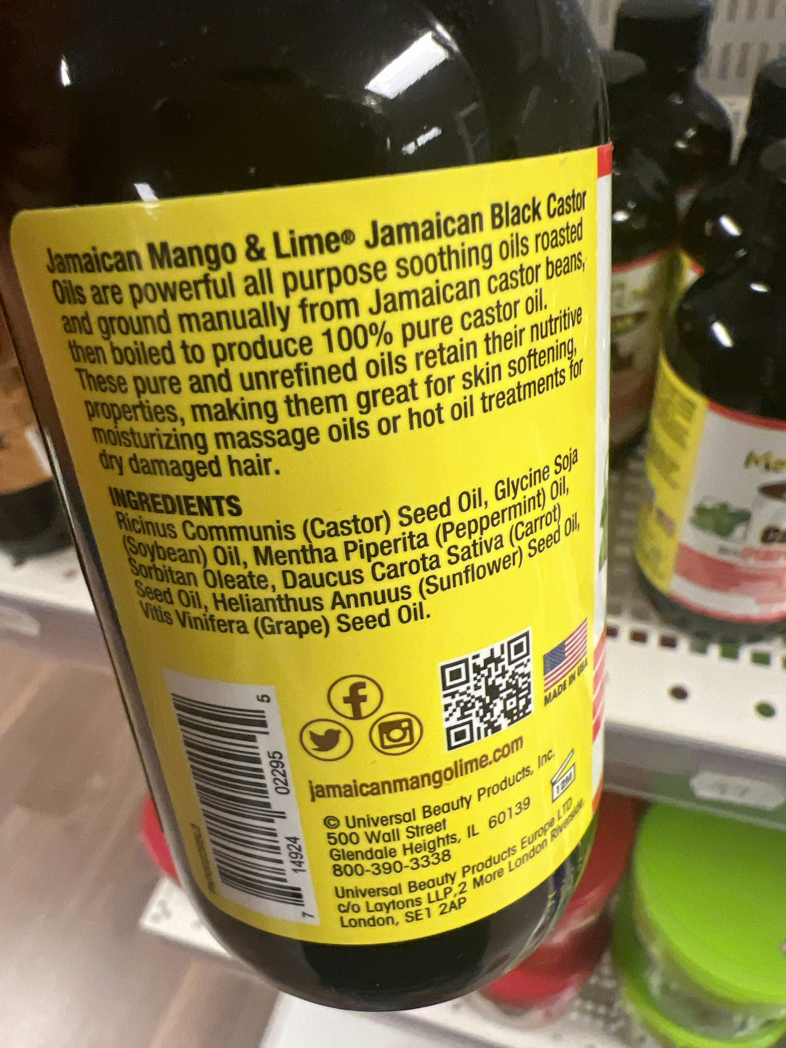 Black Castor Oil Jamaican Mango & Lime