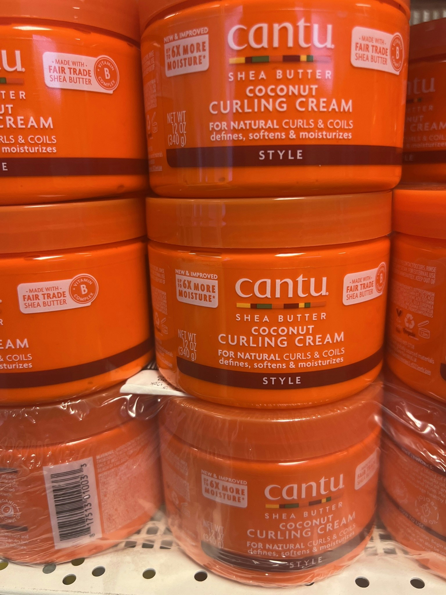 Cantu Shea Butter Natural Coconut Curling Cream Jar 12oz