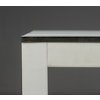 Hyr bord - svart kant & vit laminat - 242 cm