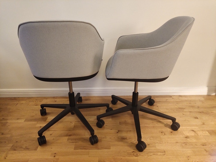 Hyr stolar, Vitra Softshell Chair med hjul - Flera färger