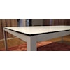 Hyr bord, Svart kant och vit laminat - 242 cm