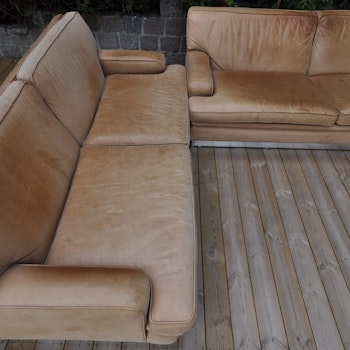 Hyr vintage soffa, Norell Sweden Mexico i slipat skinn