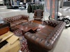 Hyr vintage soffbord med glasskiva - 140 cm