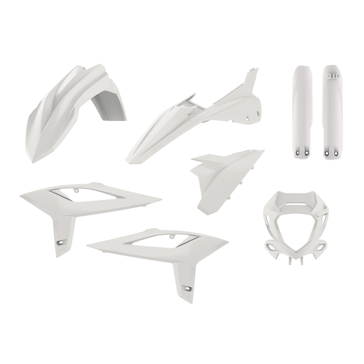 Plastkit enduro med lampkåpa, gaffelbensskydd Beta 20-22, vit