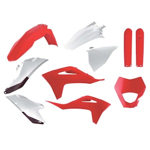 Plastkit MX m gaffelbensskydd GasGas EC/EC-F 21-23, (röd/vit/svart)