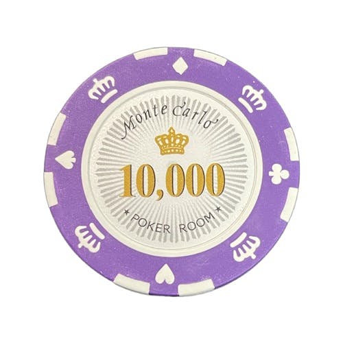 Monte Carlo 14g clay pokermarker värde 10000 25 st.
