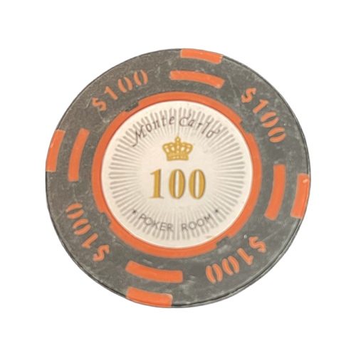 Monte Carlo de lux 14g clay pokermarker värde 100 25 st.