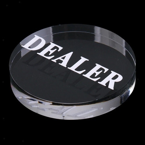 Dealer button i plastglas
