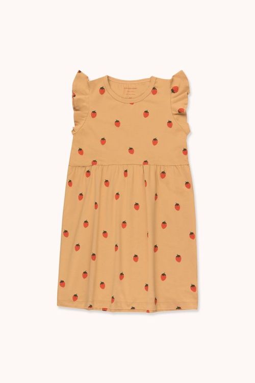 TINYCOTTONS Strawberries Dress Toffee/Red