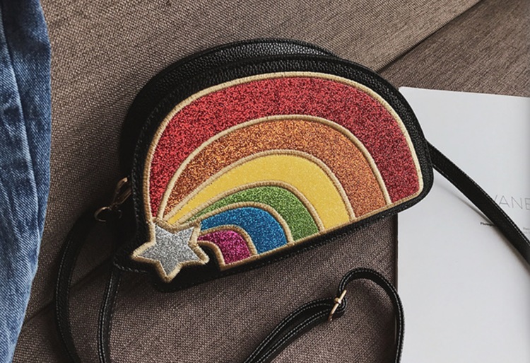 Glittrig Rainbow Väska Svart