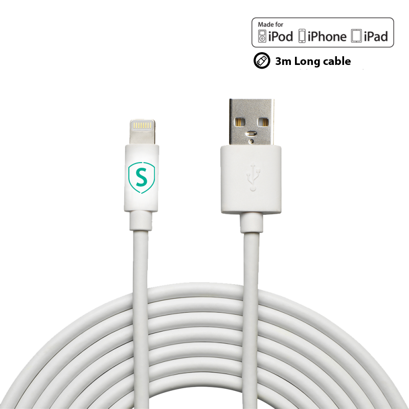 SiGN Lightning-kabel till iPhone / iPad, MFi-certifierad - 3 m