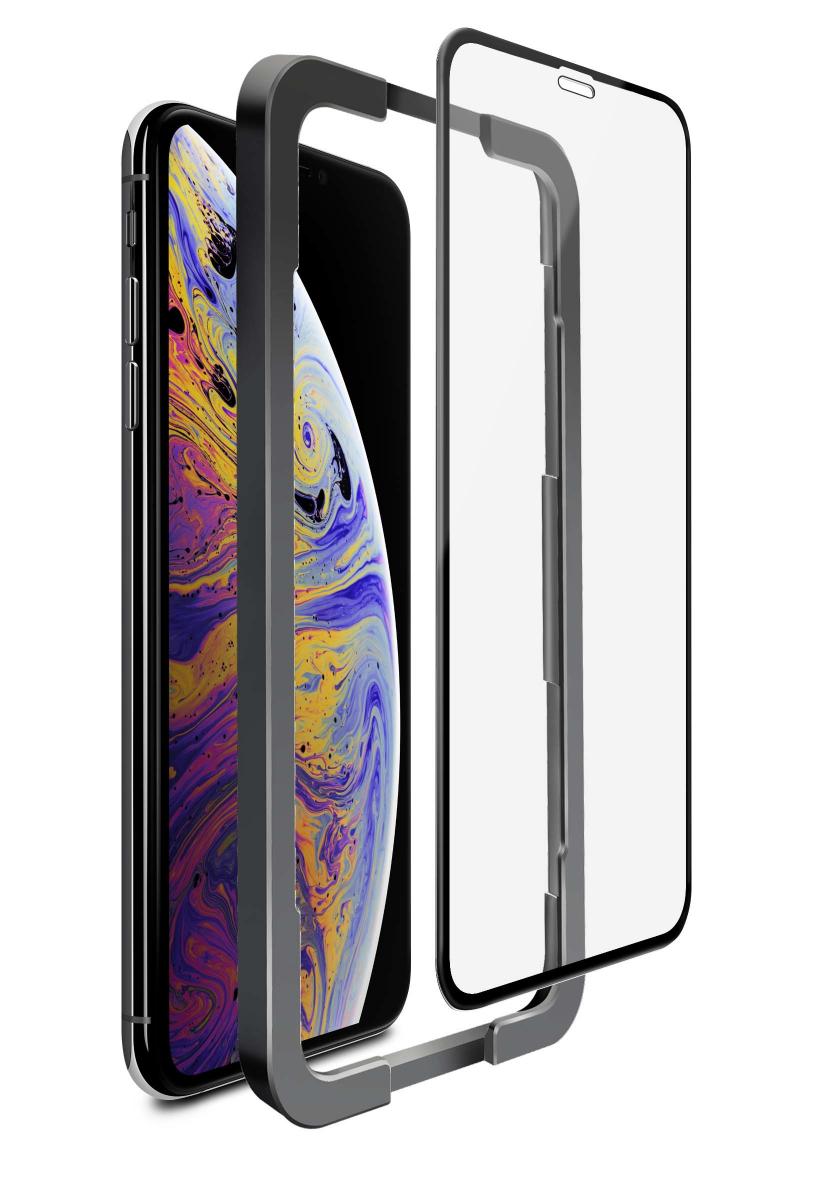 SiGN Heltäckande Skärmskydd i Härdat Glas för iPhone 11 Pro-X-XS + Monteringsram